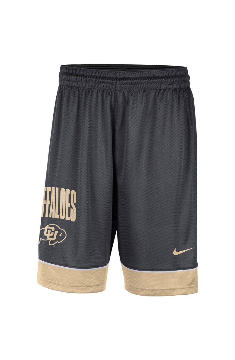 Nike Men's Nike Charcoal/Gold Colorado Buffaloes Fast Break Performance Shorts, Alternate, color, 