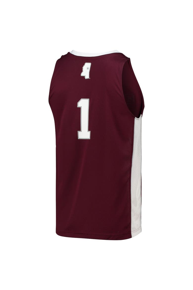 Men's adidas #1 Maroon Mississippi State Bulldogs Team Swingman Basketball Jersey, Alternate, color, Maroon