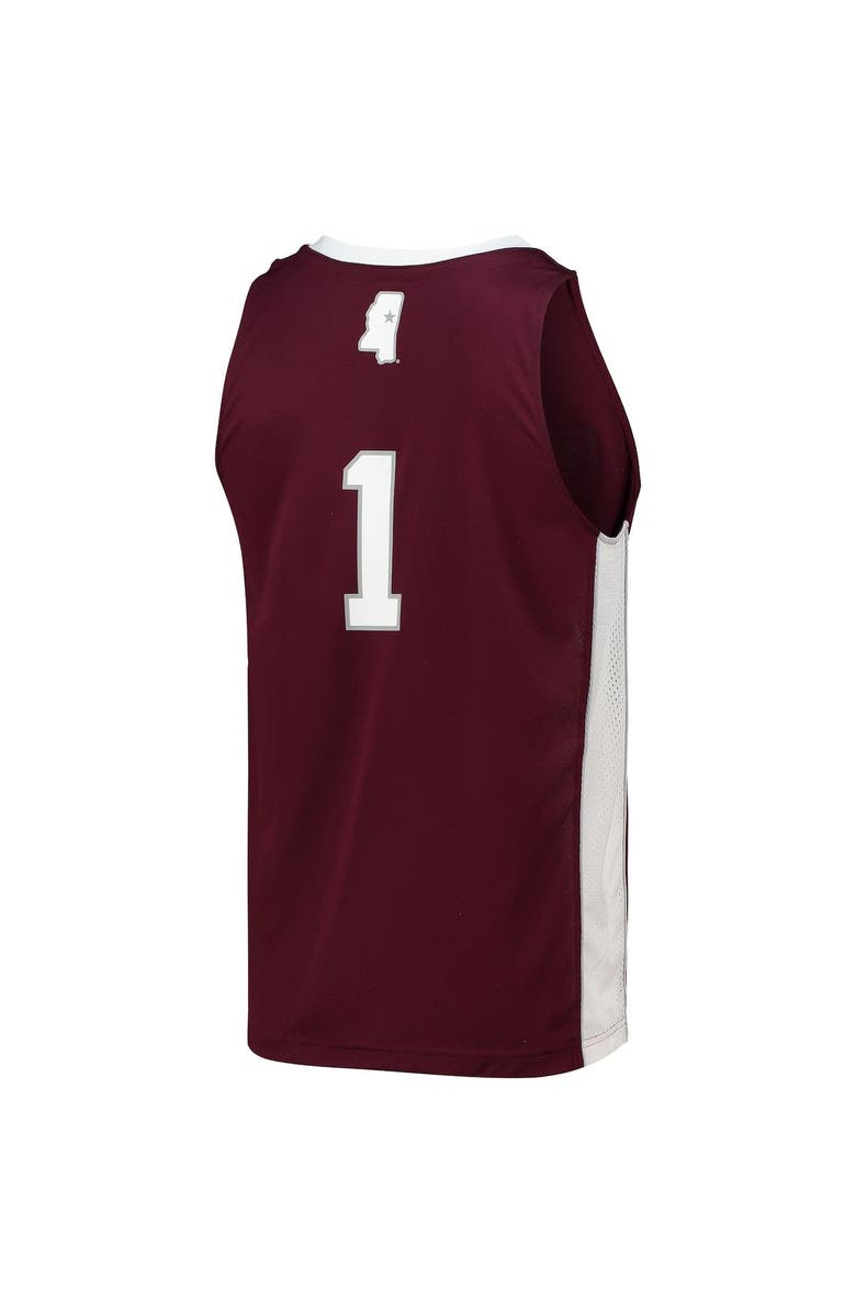adidas Men's adidas #1 Maroon Mississippi State Bulldogs Team Swingman Basketball Jersey, Alternate, color, Maroon