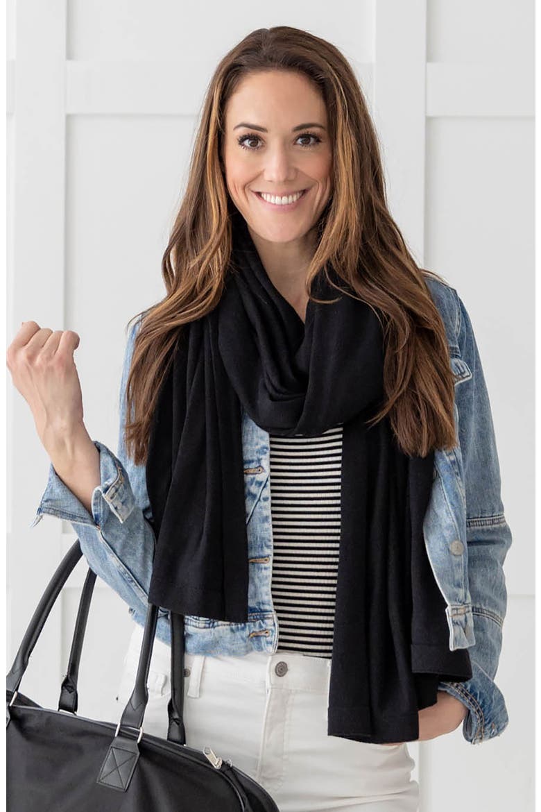 The Dreamsoft Travel Scarf, Alternate, color, BLACK