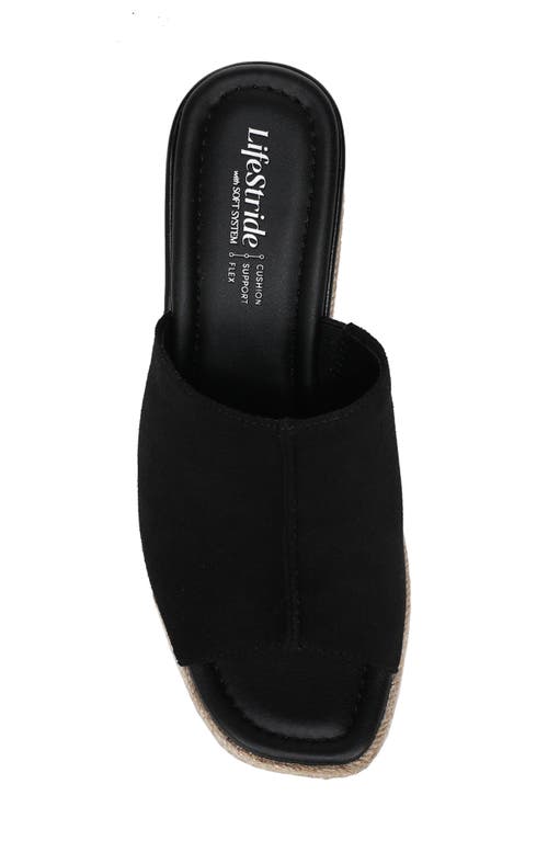 Lifestride Haute Espadrille Platform Wedge Slide Sandal In Black