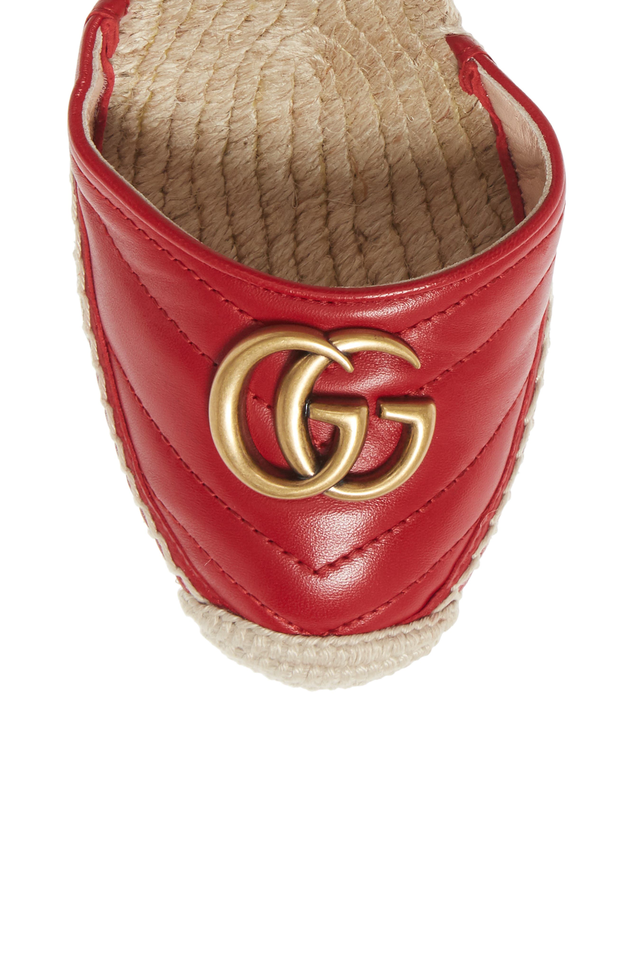 Gucci Palmyra Ankle Tie Espadrille Wedge, Alternate, color, 