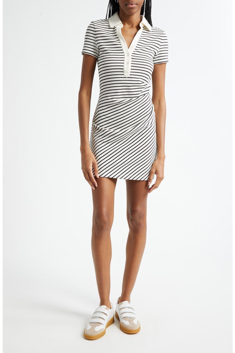 Lanier Stripe Polo Dress, Main, color, DOVE BLACK