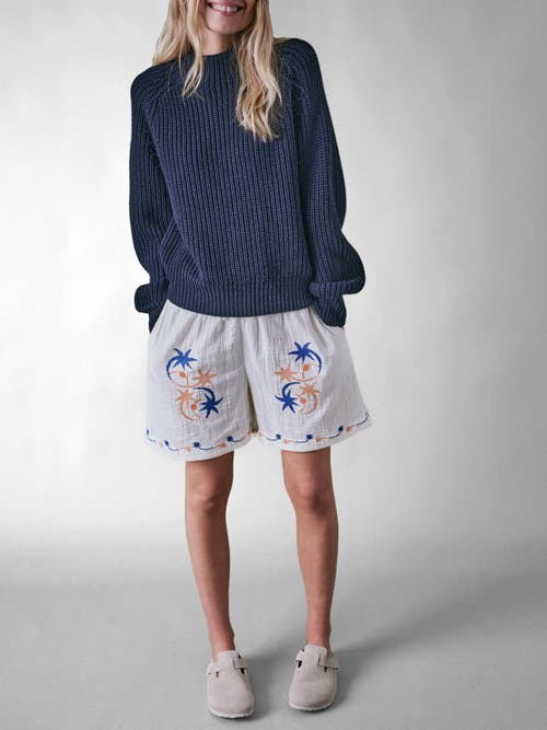 Cape Cove Dusk Italian Merino Sweater In Blue