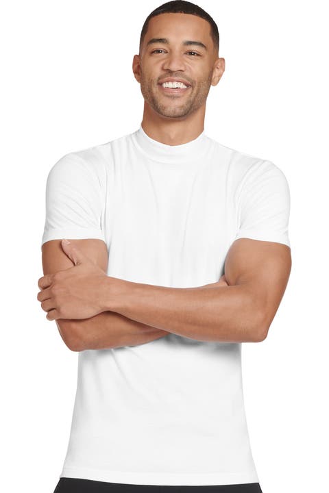 Men's Cotton Stretch Mock Neck Tee