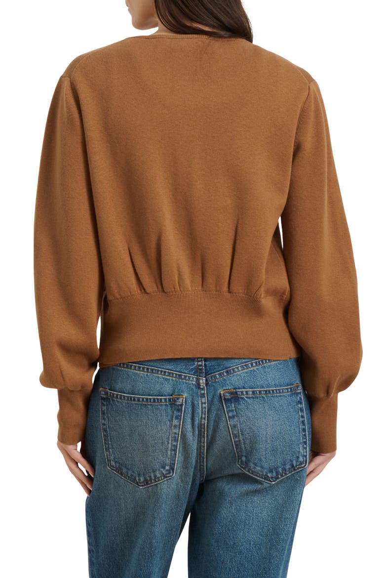 Louisa Cotton & Cashmere Cardigan, Alternate, color, MOCHACCINO