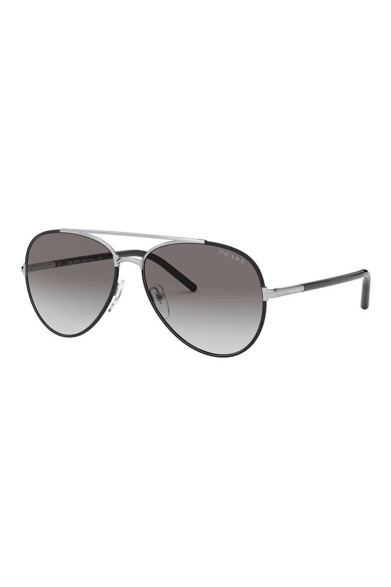57mm Gradient Aviator Sunglasses, Alternate, color, BLACK/ GREY GRADIENT