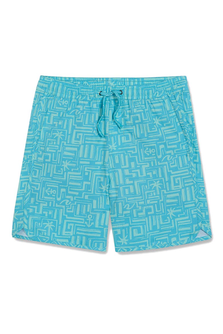 Kids' The Anchor Tropical Print Water Repellent Swim Trunks, Main, color, SEA GRAFFITI