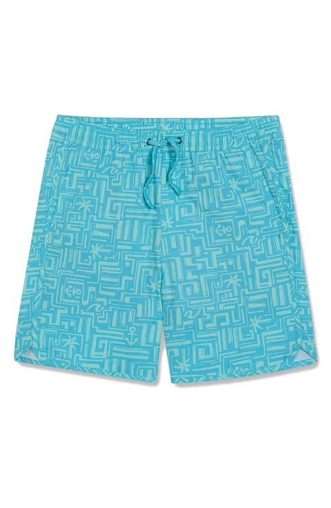 Kids' The Anchor Tropical Print Water Repellent Swim Trunks (Toddler, Little Kid & Big Kid)