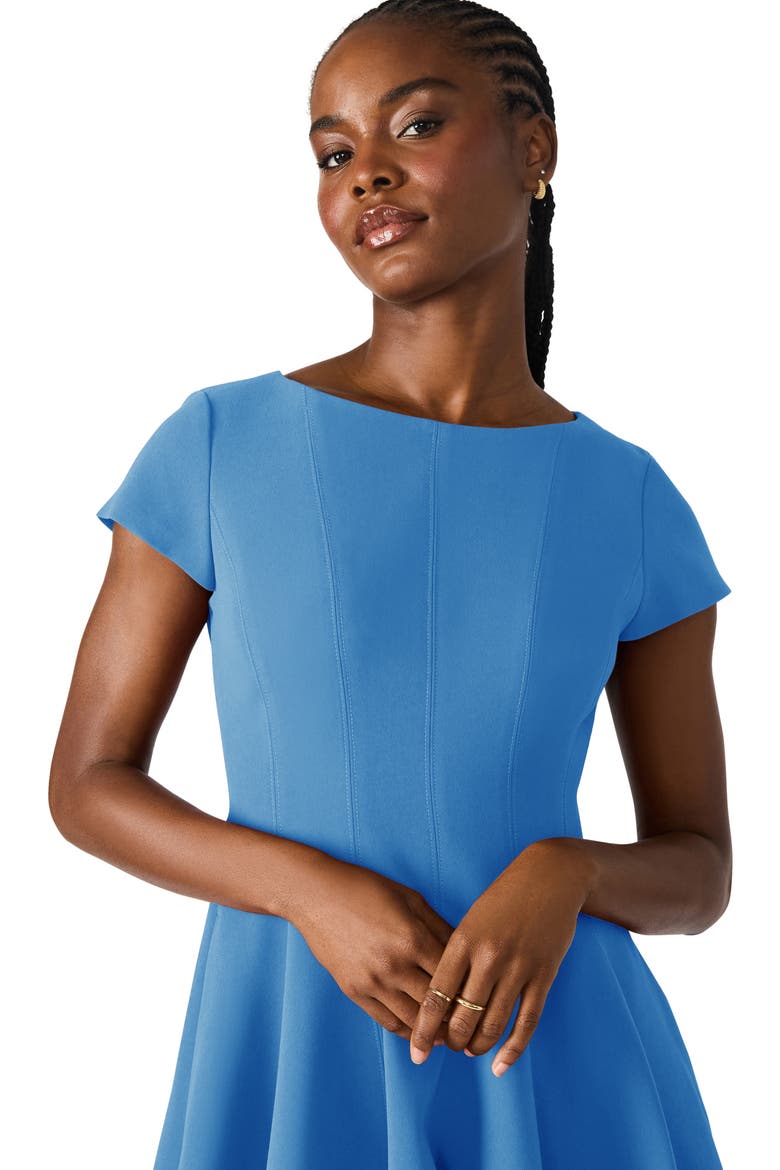 Nili Fit & Flare Minidress, Alternate, color, AZURE BLUE