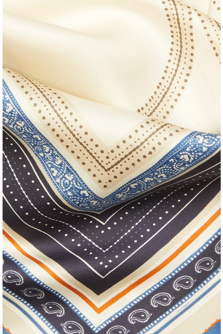 Collector Silk Scarf, Alternate, color, ECRU/ NAVY