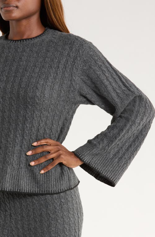 Ugg(r) Rylynn Cable Flare Sleeve Sweater In Gray