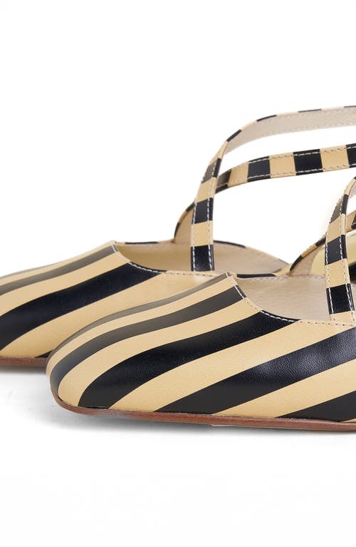 Charlotte Stone Vera Crisscross Slingback Low Block Heel Pump In Black