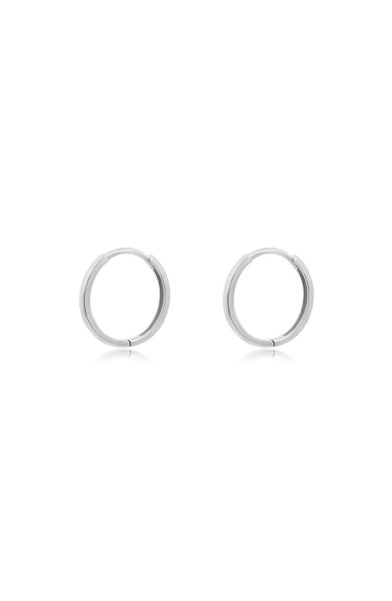 The Lovery Fine Jewelry Gold Huggie Hoop Earrings, Alternate, color, White Gold