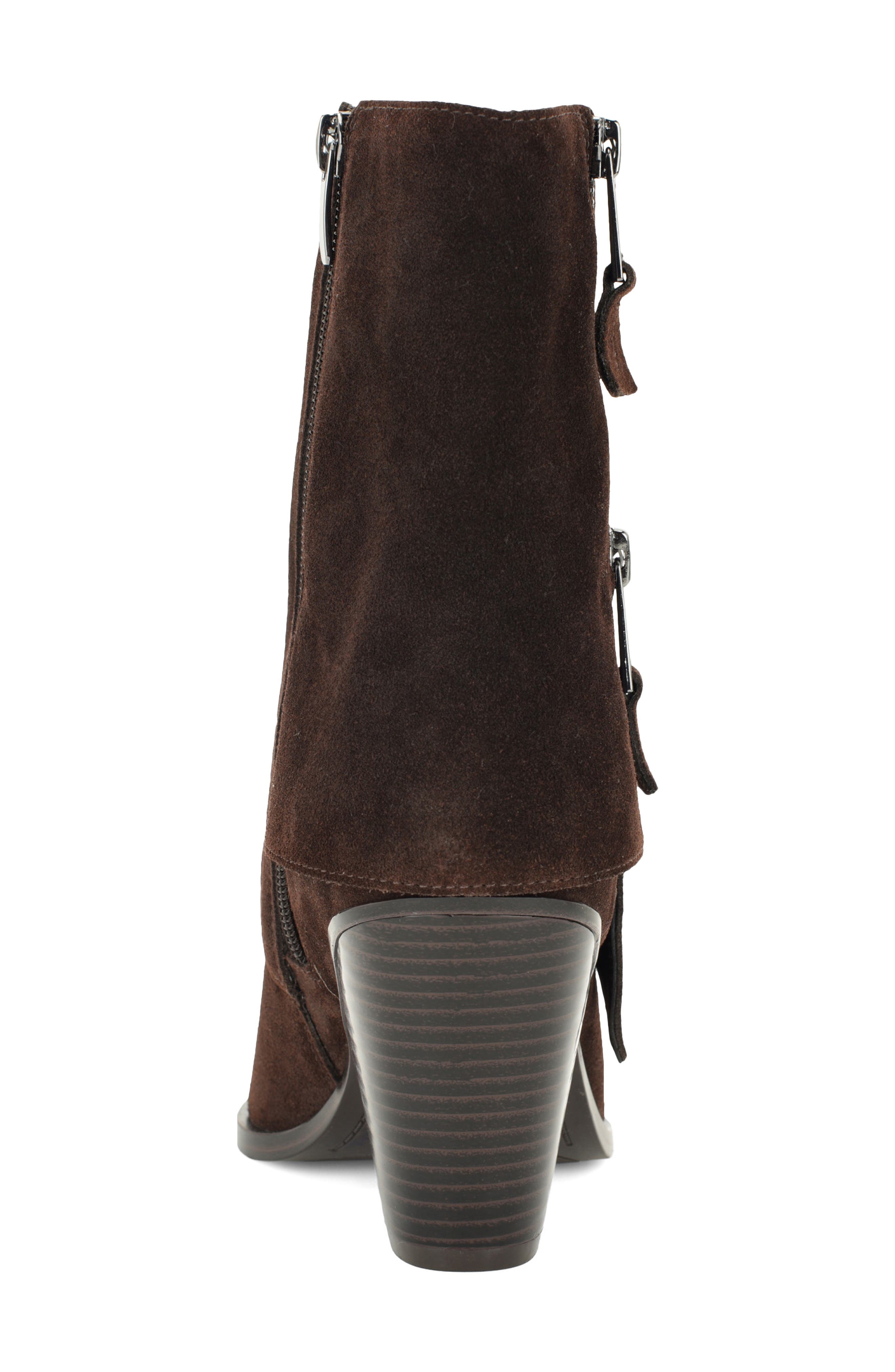 Umberto Pointed Toe Leather Bootie, Alternate, color, DBR01