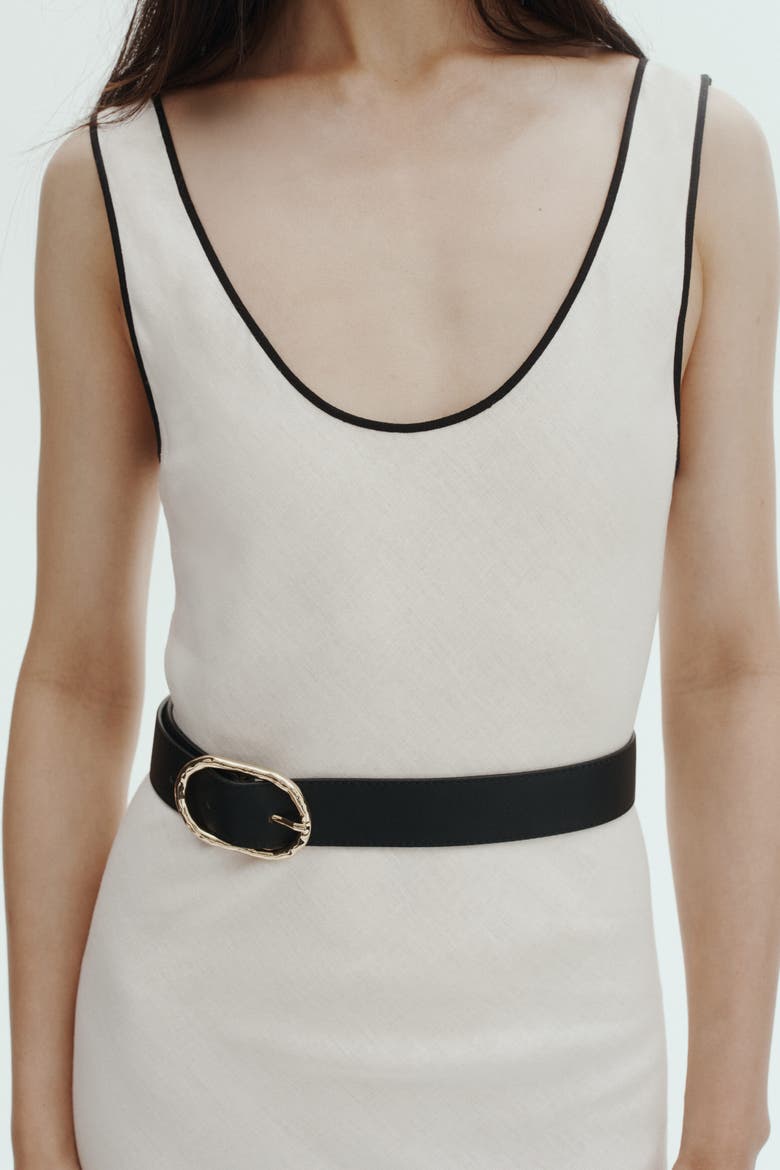 Linen-blend Slip Dress, Alternate, color, White