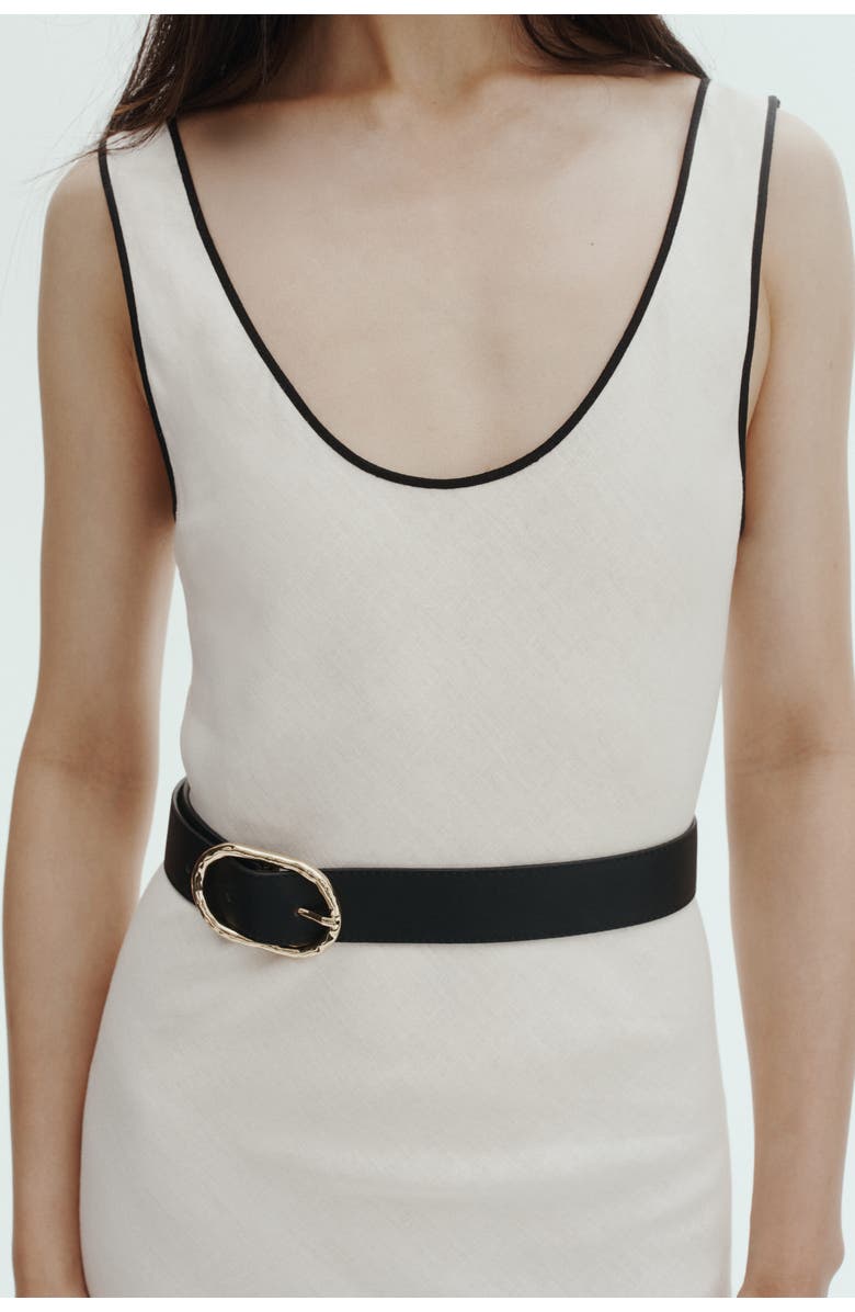 H&M Linen-blend Slip Dress, Alternate, color, White