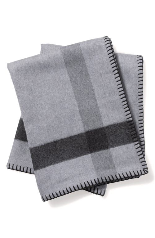 Sofia Cashmere Madrid Reversible Cashmere Throw Blanket In Gray
