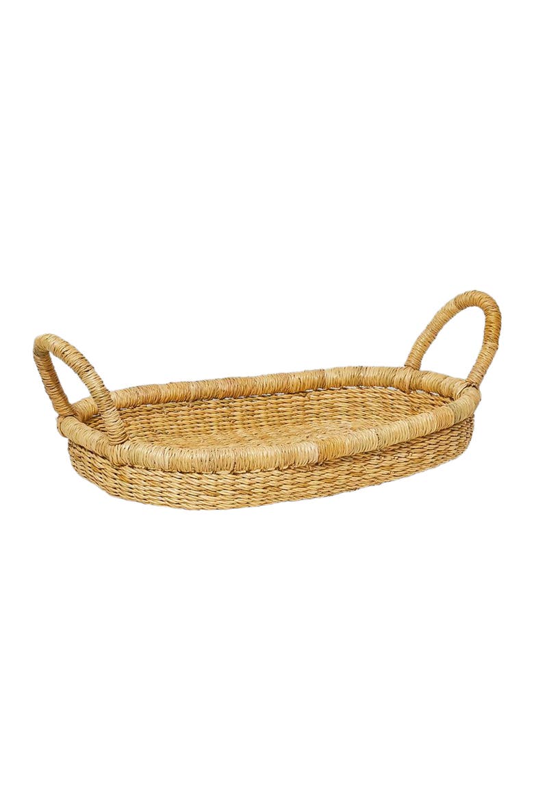 Bolga Double Handle Oval Tray, Main, color, Natural