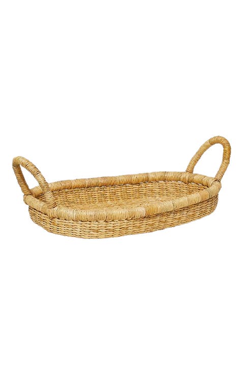 Bolga Double Handle Oval Tray