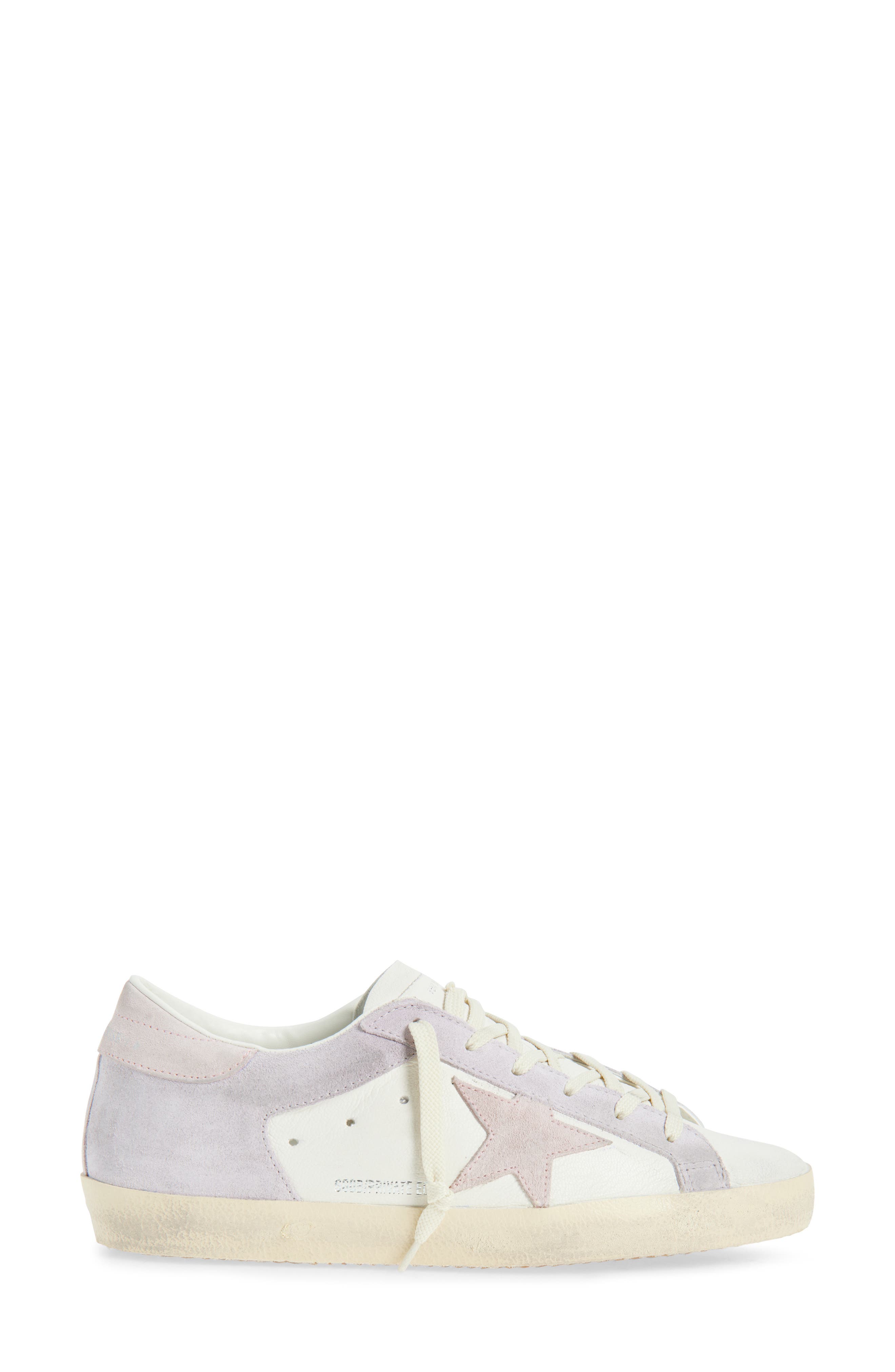 Golden Goose Super-Star Low Top Sneaker, Alternate, color, White/ Lilac/ Light Rose