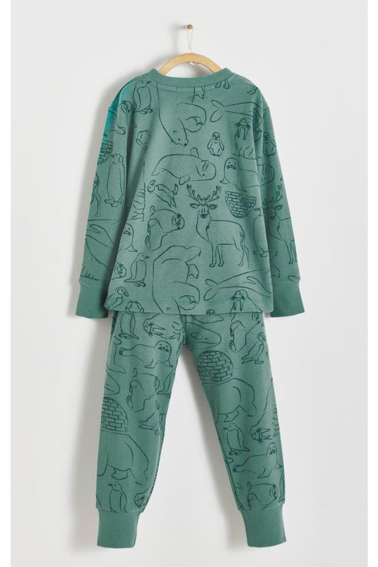 Premium Cotton Camou Waffle Snug 2PC Pajamas For Toddler, Alternate, color, Green