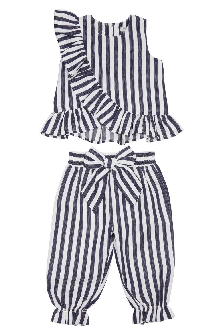 Habitual Ruffle Top & Pants Set, Main, color, INDIGO