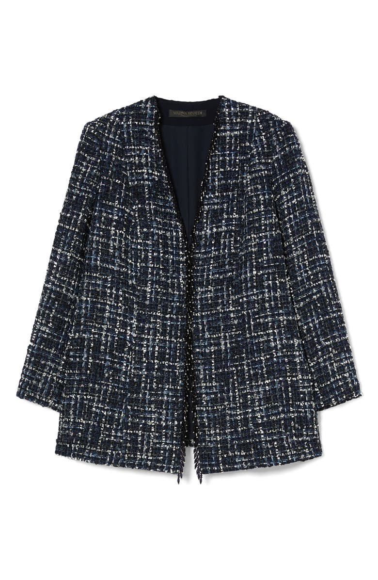 Marina Rinaldi Tattico Rhinestone Tweed Jacket, Alternate, color, Midnight Blue