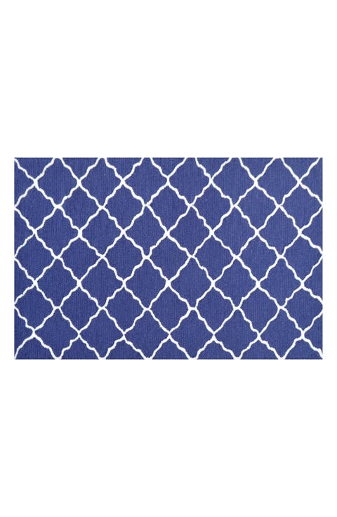 Lattice Navy Doormat