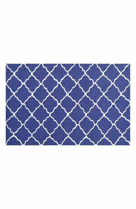 R16 HOME Lattice Navy Doormat