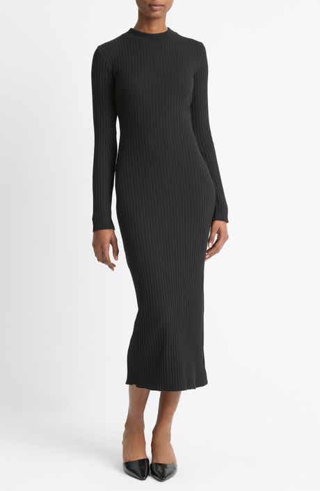 Vince Long Sleeve Rib Maxi Dress