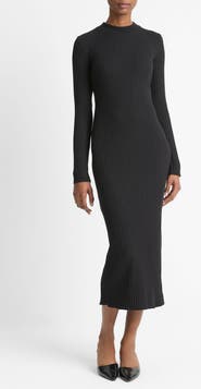 Vince Long Sleeve Rib Maxi Dress
