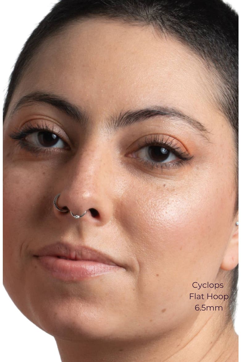 Cyclops Flat Hoop Earring, Alternate, color, Silver