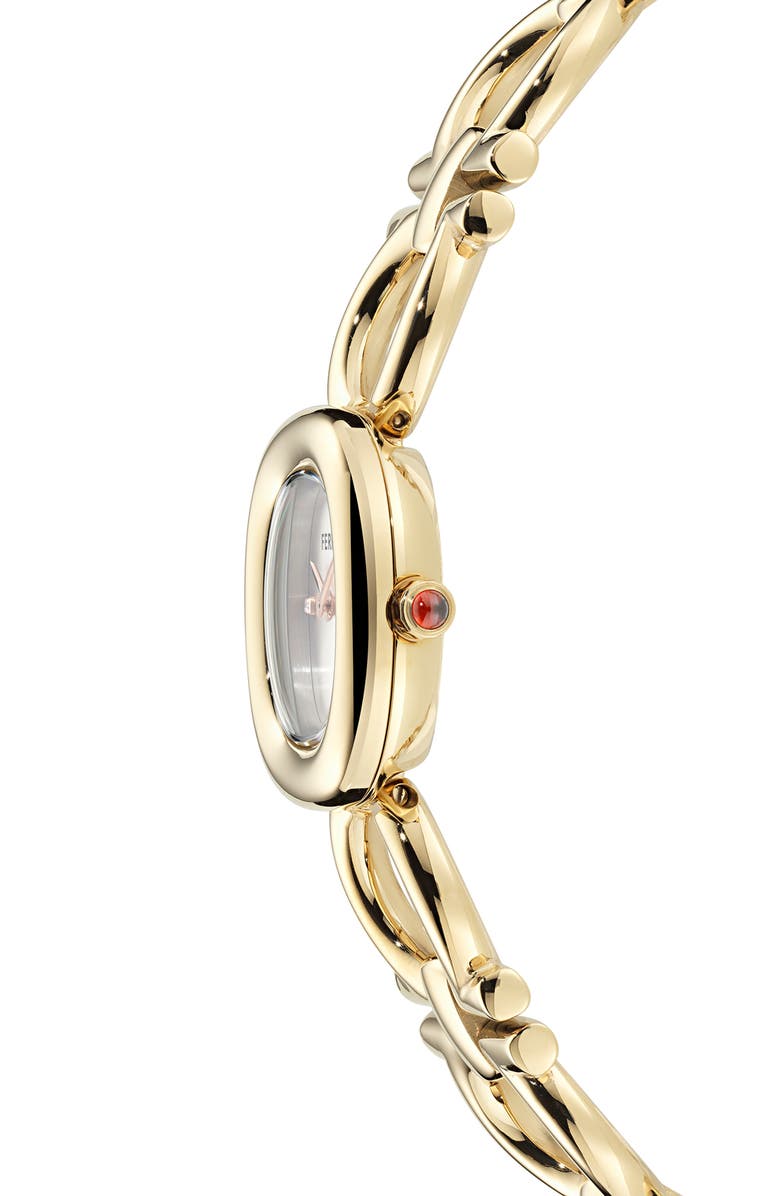 FERRAGAMO Double Gancini Bracelet Watch, 25mm, Alternate, color, Yellow Gold