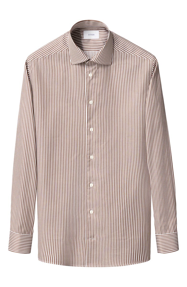 Eton Slim Fit Bengal Stripe Dress Shirt, Alternate, color, Medium Red
