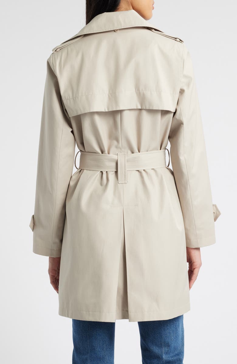 Sam Edelman DB Short Trench Coat, Alternate, color, Birch