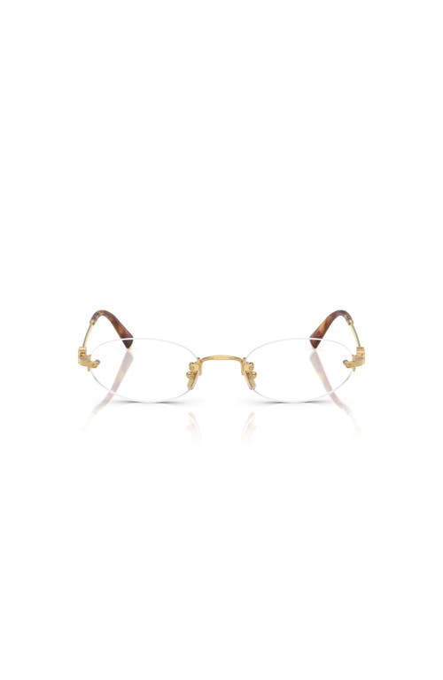 Miu Miu 53mm Oval Optical Glasses In Black