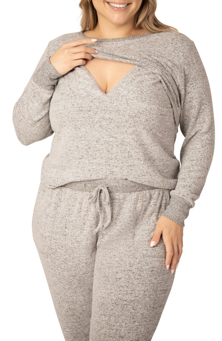 Kindred Bravely Zoe Hacci Nursing Pajamas, Alternate, color, 