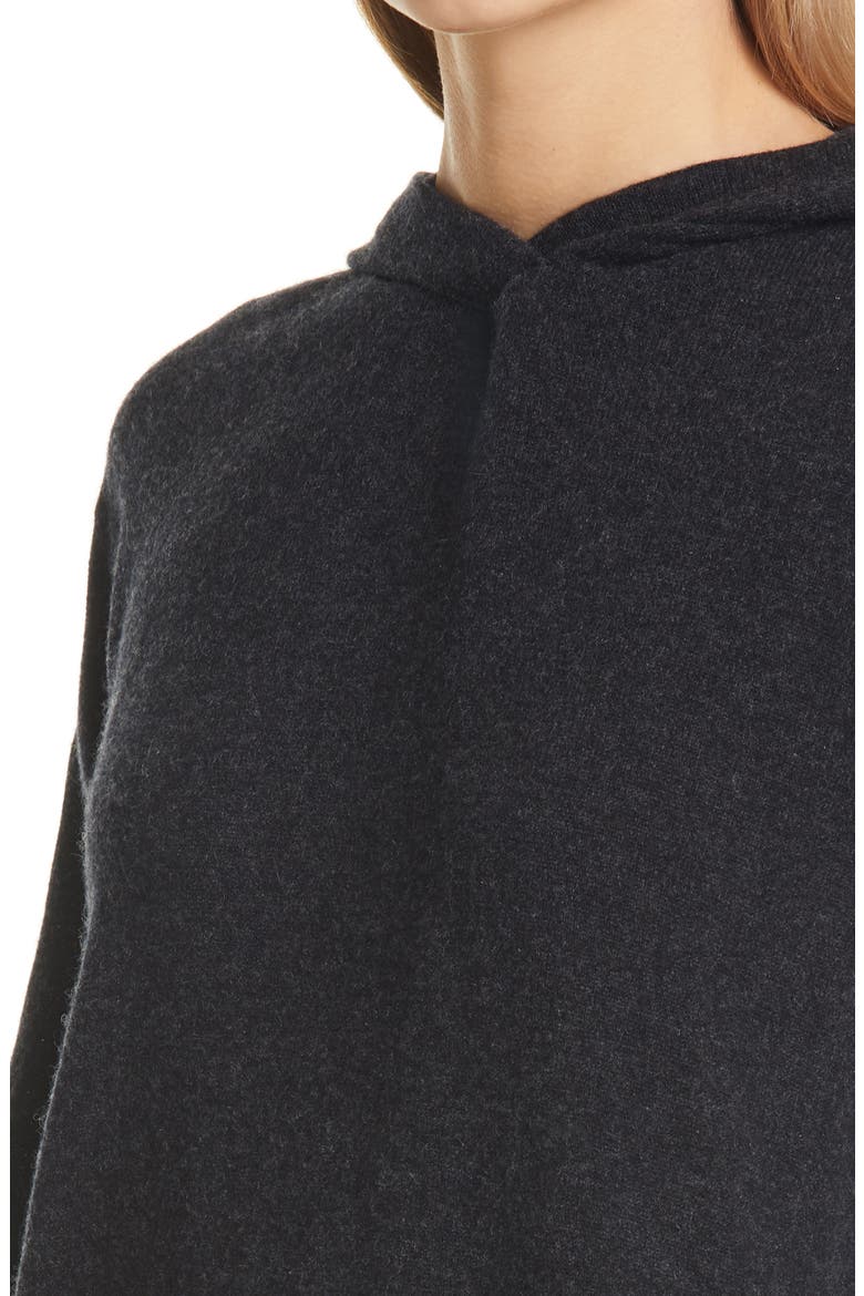 Overlap Wool & Cashmere Hooded Sweater, Alternate, color, H CHARCOAL