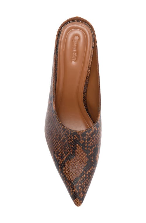 Open Edit Vivica Pointed Toe Mule In Brown Snake