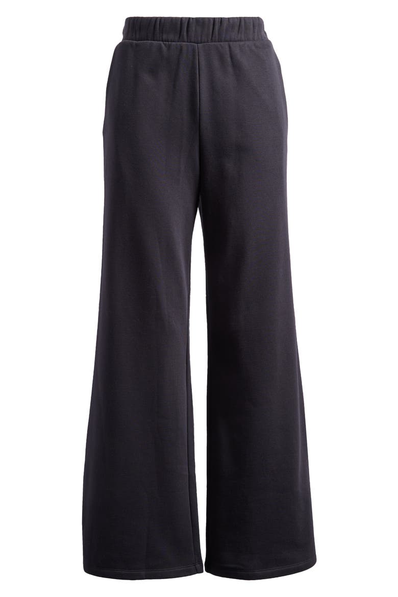 Open Ended Mid Rise Wide Leg Pants, Alternate, color, BLACK