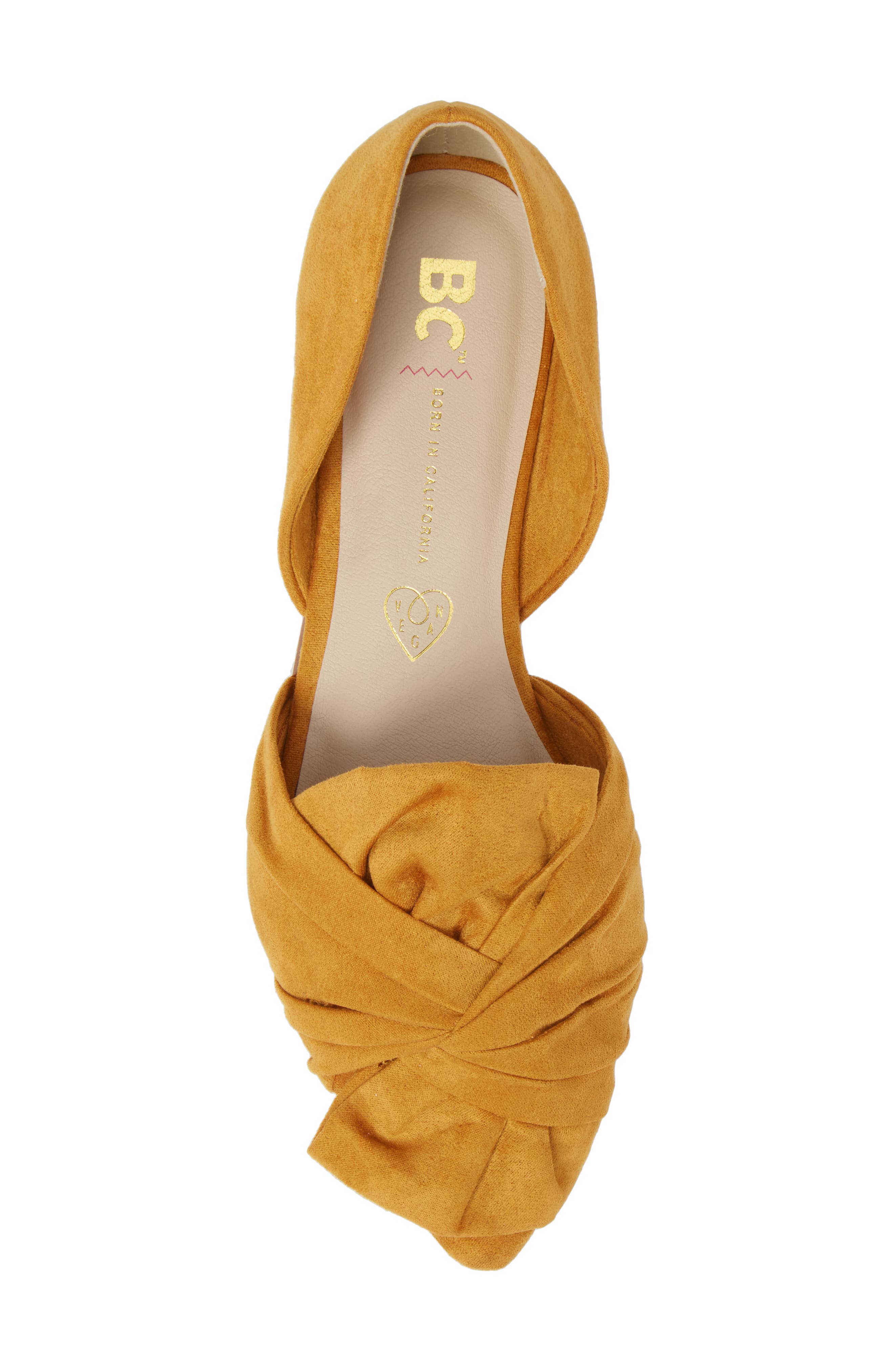 Snow Cone d'Orsay Flat, Alternate, color, MUSTARD SUEDE