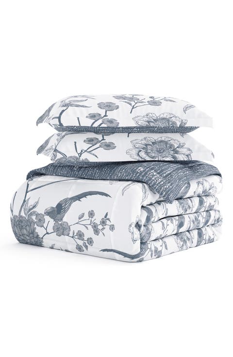 HOME SPUN Premium Down Alternative Molly Botanicals Reversible Comforter Set