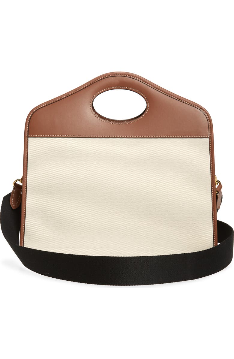 Burberry Small Two-Tone Canvas & Leather Pocket Bag, Alternate, color,