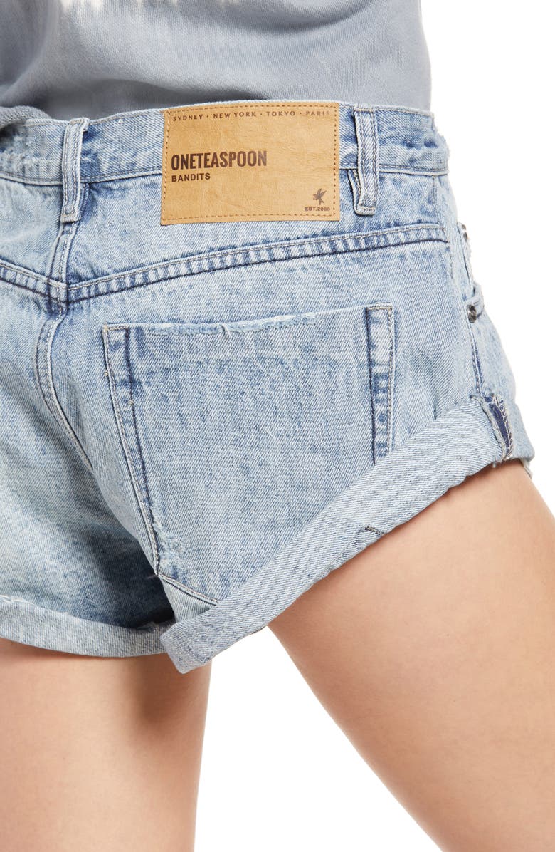 One Teaspoon Women's High Waist Faded Denim Shorts, Alternate, color, 