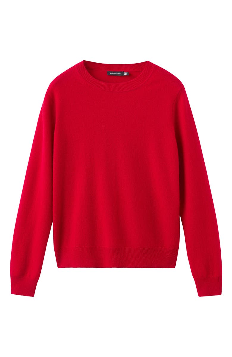 MANGO Selection Crewneck Cashmere Sweater, Main, color, Red