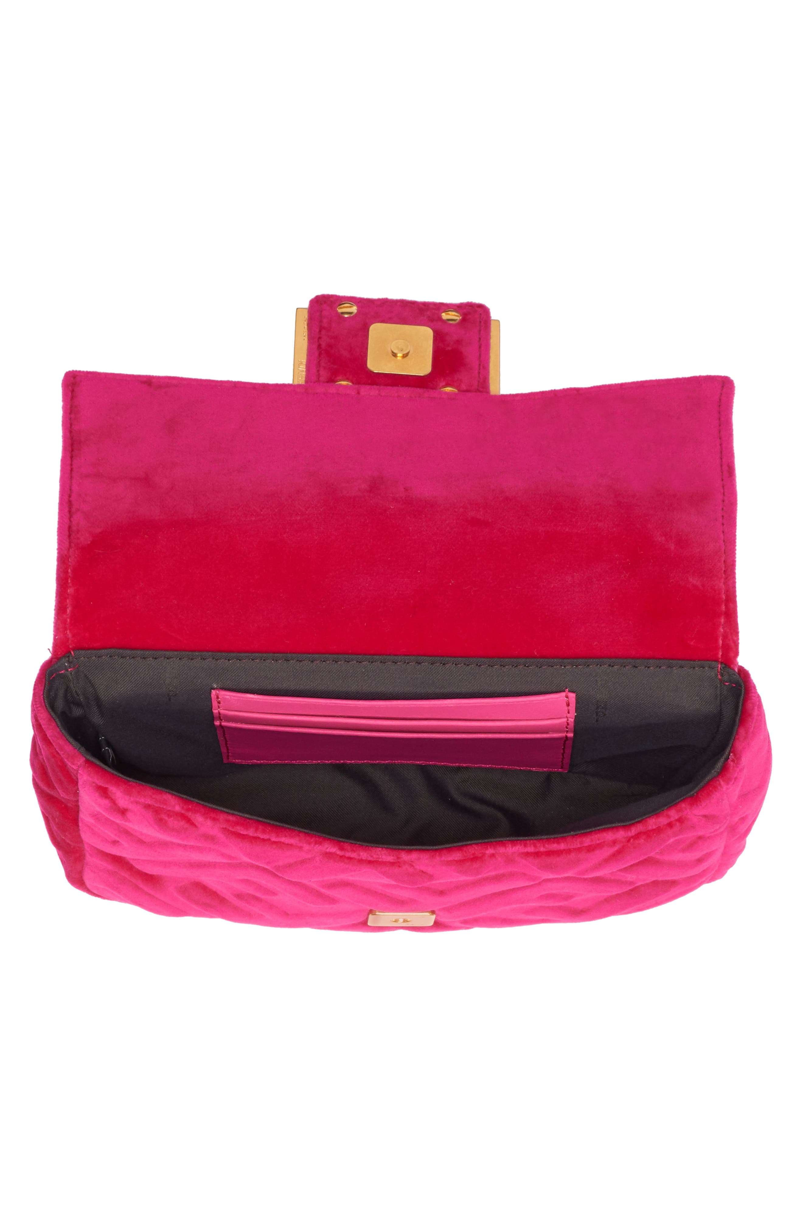 Fendi Logo Velvet Belt Bag, Alternate, color, 