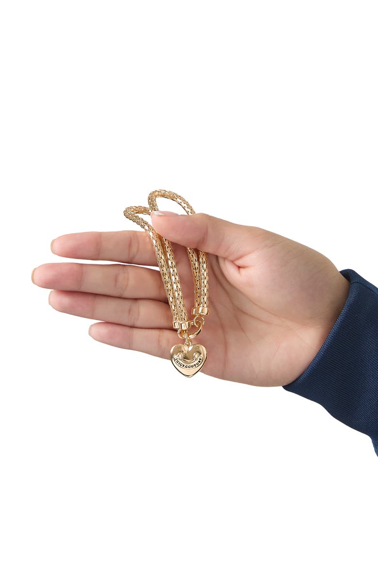 Juicy Couture Layered Heart Bracelet, Gold Tone, Alternate, color, Gold Tone