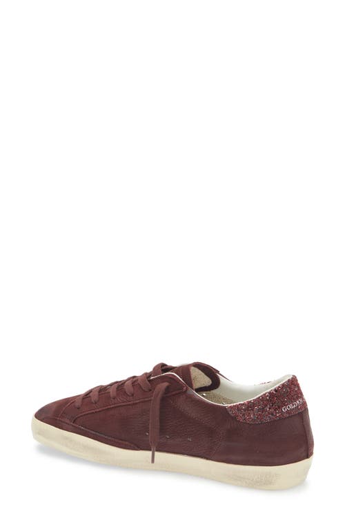 Golden Goose Super-star Low Top Sneaker In Burgundy