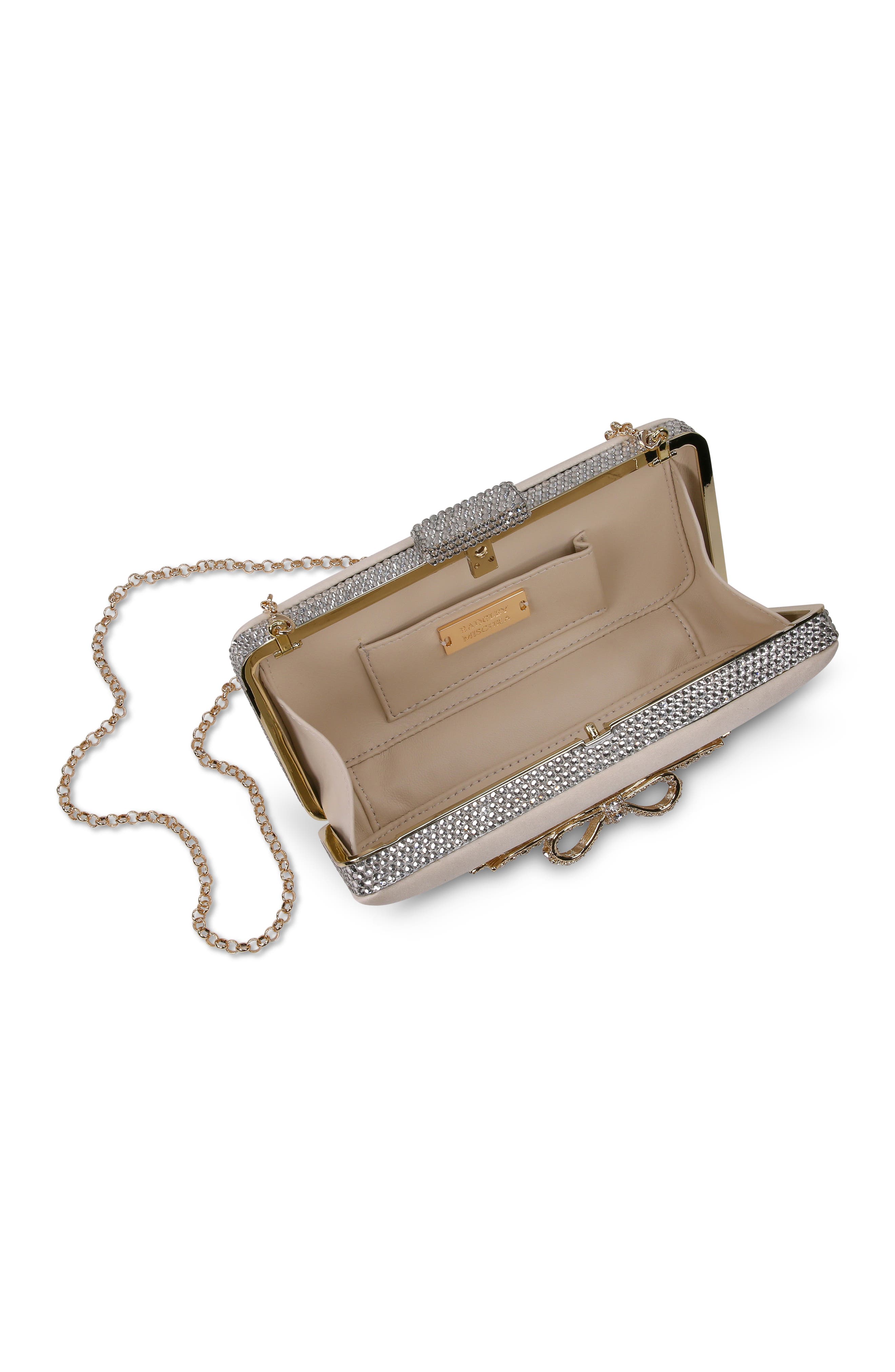 Lexi Crystal Bow Minaudiere, Alternate, color, Ivory